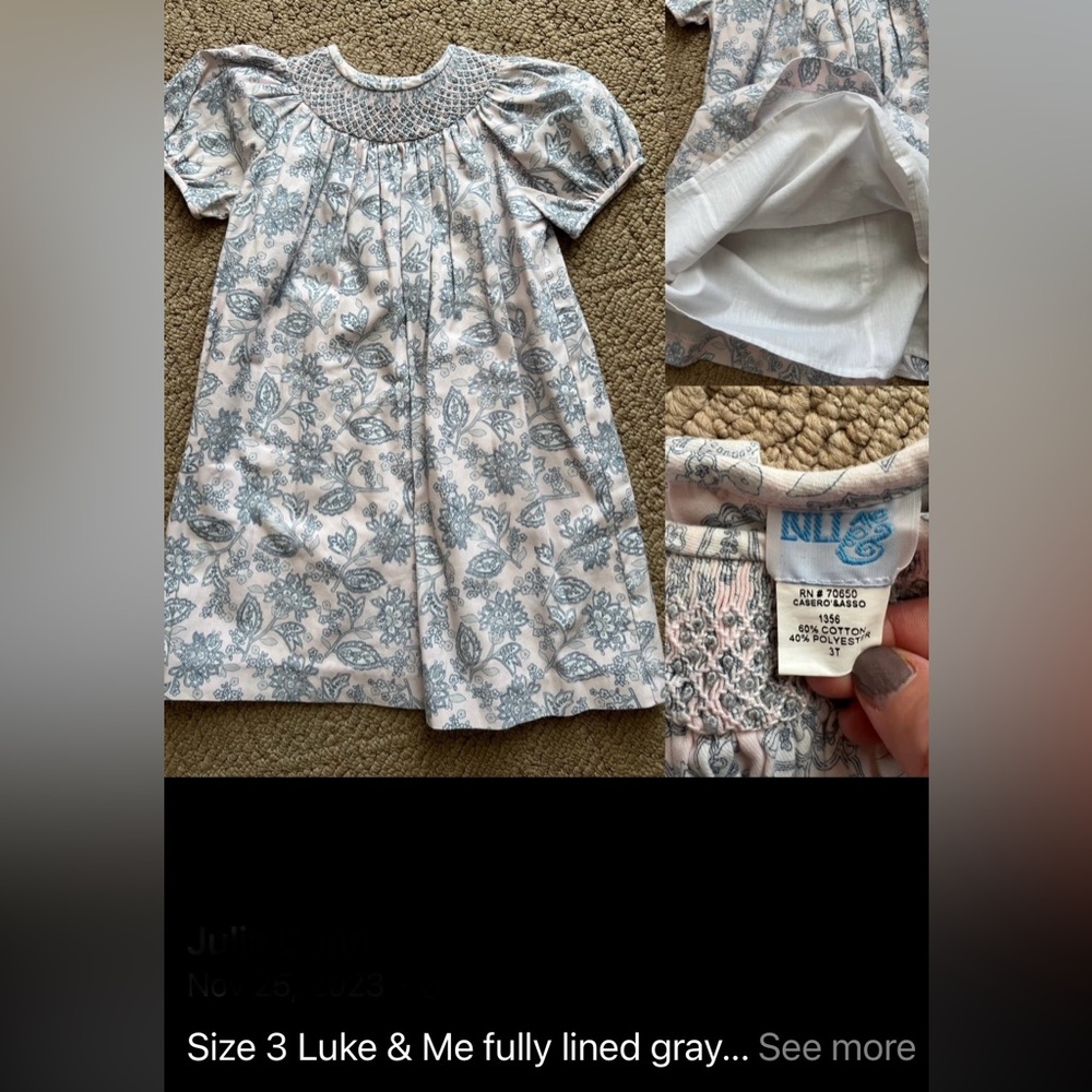 SMOCKED DRESS! All items purchased new;only worn by my daughters.S/F & P/F home.